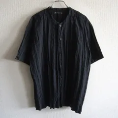 【美品】ISSEY MIYAKE MEN【プリーツ加工 半袖 シャツ】 2 ブラック イッセイミヤケメン 26050477のサムネイル