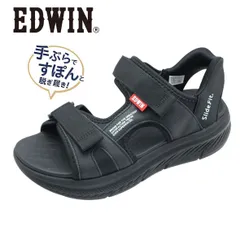 EDWIN エドウィン EW7101 ブラック メンズ サンダル スライドフィット ハンズフリー 手を使わずに履ける 靴のサムネイル