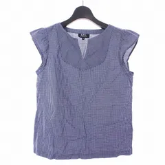アーペーセー A.P.C. チェック ブラウス シャツ 半袖 XS ブルー 青