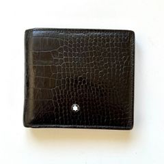 未使用 Montblanc モンブラン 札入れ 二つ折り財布 クロコ型押し