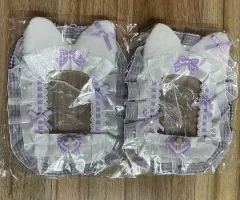リボン レース 硬質ケースデコ デコケース トレカホルダー 硬貨ケース、トレカスリーブ 星 ハンドメイド パープル PURPLE 猫