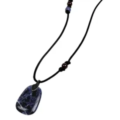 【在庫一掃】 ボッテガヴェネタ BOTTEGAVENETA ストーン ネックレス チョーカー ペンダント ネックレス ストーン レザー ブルー レディース 【中古】のサムネイル