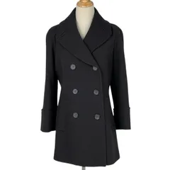 【在庫一掃】 セリーヌ CELINE チェスターコート ロゴボタン ダブル アウター チェスターコート 毛 カシミヤ ブラック レディース 【中古】のサムネイル