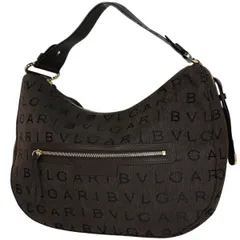 【在庫一掃】 ブルガリ BVLGARI ロゴマニア ショルダーバッグ ワンショルダー ショルダーバッグ キャンバス ブラウン レディース 【中古】