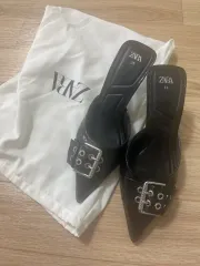 ZARA ブラック ミュール ヒール 35サイズ/225