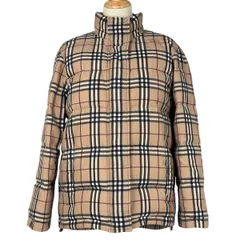 【在庫一掃】 バーバリー BURBERRY ショート ダウンジャケット チェック柄 フード収納 アウター ダウンジャケット ベージュ レディース 【中古】のサムネイル