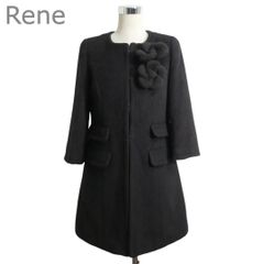 美品】 Rene センタージップウール コート アンゴラカシミヤ混 32