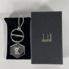 K25 希少 dunhill ダンヒル キーホルダー ブルドッグ ヘキサゴン シルバー 箱 保存袋 263689486 40-9のサムネイル