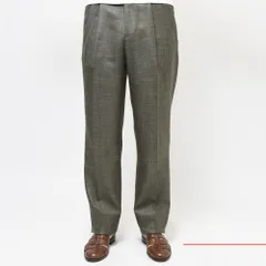 【40%OFF】48サイズ CARUSO（カルーゾ） ウールシルクリネンメランジ2プリーツテーパードパンツ FM28AZ/508404 13031004025 オリーブ 新品のサムネイル