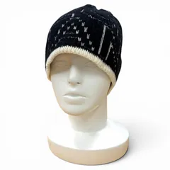 美品★CHANEL シャネル 21K カシミヤ シルク混 ロゴデザイン ニットキャップ 帽子 ブラック アイボリー 英国製 正規品 レディース
