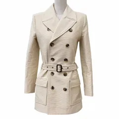 極美品★SAINT LAURENT PARIS サンローランパリ 24SS 778548 Saharienne Overcoat コットン100％ ベルト付 トレンチコート ライトベージュ イタリア製 36 正規品 レディース ガーメント・ハンガー付きのサムネイル