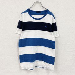 4630 BURBERRY バーバリー ボーダー 半袖 クルーネック ロゴ刺繍 