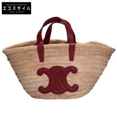 CELINE 現行品 セリーヌ かご プレーテッドパニエ ラフィア カゴバッグ