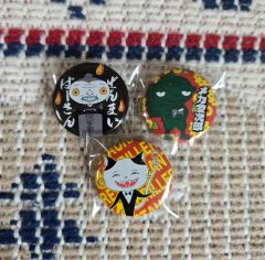 鬼 本成寺 鬼踊り 缶バッジ 5種セット 赤鬼 青鬼 黄鬼 緑鬼 黒鬼