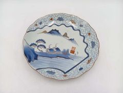 時代物 古伊万里 金彩 染付 皿 やわらかな風景画 - メルカリ