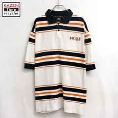 00s ボーダー柄 DEF JAM 鹿の子 半袖ポロシャツ メンズ 表記XXLサイズ
