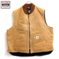 90's□USA製□carhartt【L】腰ゴム ダックベスト フェード BRW - メルカリ