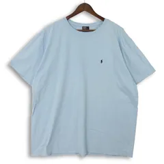 大きいサイズ メンズUS-XXLサイズ 90's ポロラルフローレン クルーネック 半袖Tシャツ ライトブルー Polo by Ralph Lauren hsc-1153nのサムネイル