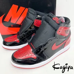 未使用 NIKE ナイキ スニーカー メンズ 555088-063 エアジョーダン1 レトロ HIGH OG Patent BRED パテント ブレッド 黒 赤 ブラック レッド 28cm