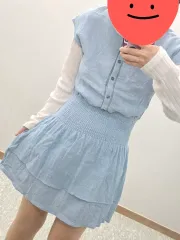 ヴィンテージ) スカイリネン 夏 ニホン森ガール ロマンティック バンディング ノースリーブ レイヤード ティアードワンピース