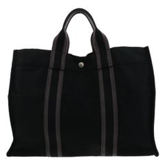 美品】Hermès エルメス ドーヴィルPM 黒 ステッジ トートバッグ 白