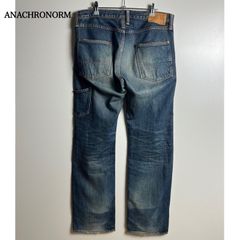 希少 ANACHRONORM ダメージ加工デニム セルビッチ シンチバック 34
