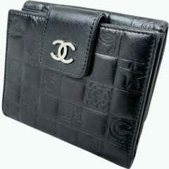 CHANEL アイコンライン Wホック 二つ折り財布 黒 - メルカリ