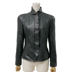 ■美品■Emporio Armani エンポリオ・アルマーニ ジャケット サイズ38 ラムレザー スタンドカラー ジップアップ ブランド古着【中古】20260521/RA9504のサムネイル