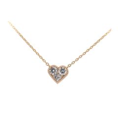 K18PG モルガナイト 0.59ct ダイヤ取巻きハートシェイプ鑑カード付 