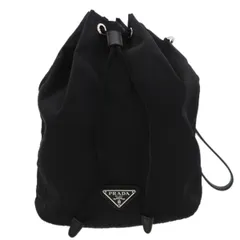 PRADA プラダ Re-Nylon ポーチ ハンドバッグ 1NS369 レディース ナイロン ブラック シルバー金具 中古
