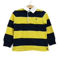 ポロ・ラルフローレン ポロシャツ 長袖 ラガーシャツ トップス キッズ 男の子用 3/3Tサイズ イエロー×ネイビー POLO RALPH LAUREN 【中古】のサムネイル