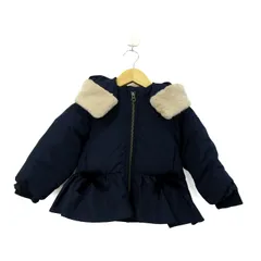 プティマイン ダウンジャケット ジャンパー アウター ベビー 女の子用 90(S)サイズ ネイビー petit main 【中古】