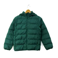 ユニクロ フード付きジャンパー 中綿 アウター キッズ 男の子用 150サイズ グリーン UNIQLO 【中古】