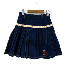 メゾピアノ ミニプリーツスカート デニム ボトムス キッズ 女の子用 160(L)サイズ ブルー Mezzo Piano 【中古】