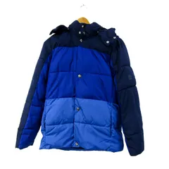 ギャップキッズ フード付きジャンパー 中綿 アウター キッズ 男の子用 150サイズ ブルー×ネイビー GAP Kids 【中古】