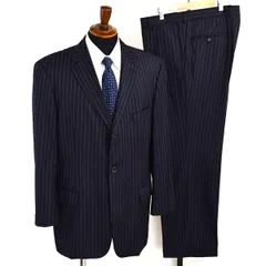 HUGO BOSS Super140's生地 3つボタン シングルスーツ XL AB9 ダークネイビー ストライプ ヒューゴボス 44823/120 夏物 春夏 6XE045 【送料無料】【中古】【メンズビジネス】202605のサムネイル