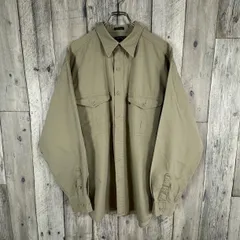 OLD Eddie Bauer LEGEND 90s エディーバウアー レジェンド ベージュ 長袖 コットン シャツ メンズ L サイズのサムネイル