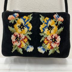 ⑥ FEILER フェイラー 花柄 ショルダーバッグ ブラック ゴブラン 