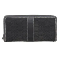 コーチ COACH 長財布 ウォレット ラウンドファスナー シグネチャー キャンバス レザー 黒 ブラック /JS