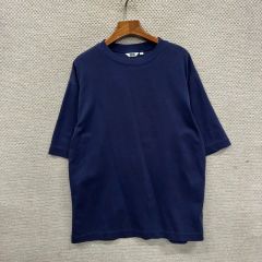 SUNSPEL コットン 半袖 Tシャツ 厚手 無地 ネイビー Lサイズ 日本製 