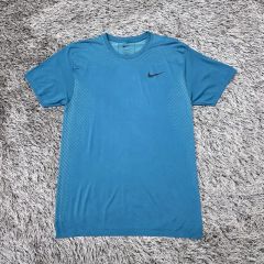 NIKE DRI-FIT Tシャツ ブルー チェック柄 XL - メルカリ