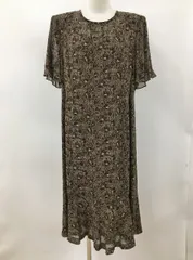 レリアン Leilian ワンピース 13+ 肩パッド付き 花柄 Aライン 日本製 2505WR010