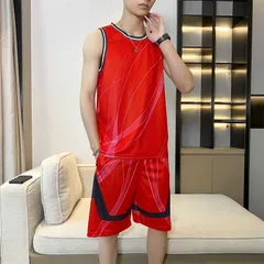 セットアップ バスケット ユニフォーム メンズ バスケットボールウエア スポーツウェア ハーフパンツ Tシャツ 上下セット 袖なし スポーツ 大きいサイズ 夏 涼しい 大人 体育大会 チーム 練習 快適 ハンサム 練習着 短パンツ#xgdol