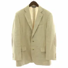 ブルックスブラザーズ BROOKS BROTHERS 1818 IRISH LINEN テーラードジャケット サイドベンツ エルボーパッチ 麻 リネン 2B 38 M ベージュ /XK ■MUのサムネイル