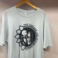 古着 2XL Tシャツ 半袖 水色 プリントT Disney ナイトメアー・ビフォア・クリスマス