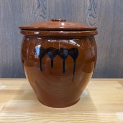 美品】久松窯 丸壺 蓋付 10号 アメ釉 漬物壺 味噌甕 日本製 - メルカリ