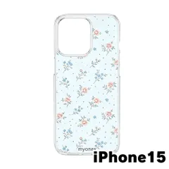 【新品未使用】iPhone15 クリア ハードケース (バラ花柄)花柄 薔薇 バラ 青 小花 ボタニカル レトロ ガーリー 大人可愛い cl-cat14-ip15-492