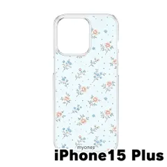 【新品未使用】iPhone15 Max 2023 クリア ハードケース (バラ花柄)花柄 薔薇 バラ 青 小花 ボタニカル レトロ ガーリー 大人可愛い cl-cat14-ip15plus-492