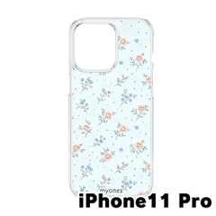 【新品未使用】iPhone11 Pro クリア ハードケース (バラ花柄)花柄 薔薇 バラ 青 小花 ボタニカル レトロ ガーリー 大人可愛い cl-cat14-iphone11pro-492