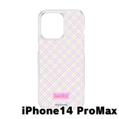 【新品未使用】iPhone14 Pro Max  クリア ハードケース (ラベンダーチェック柄) チェック柄 ラベンダー アーガイル ガーリー 大人可愛い 韓国風 cl-cat14-ip14promax-493